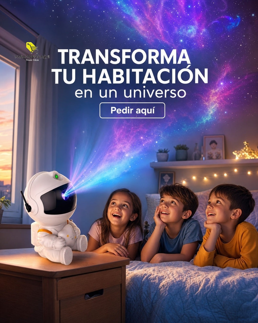 Proyector de galaxias astronauta 🚀🌌